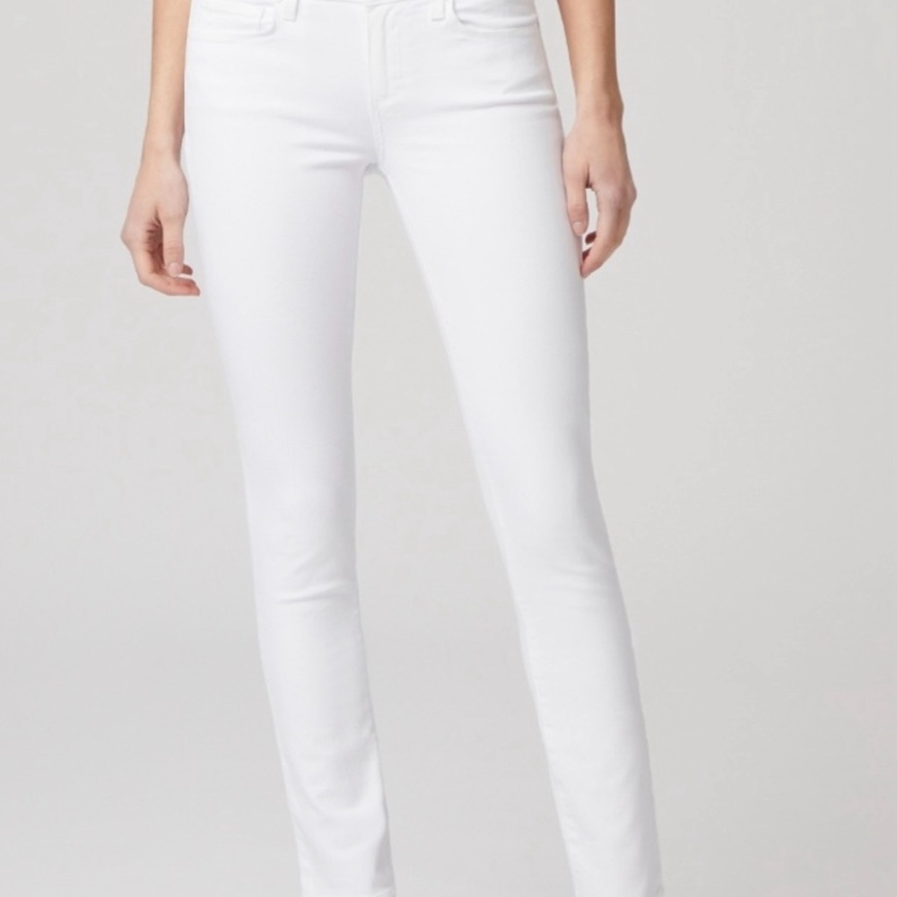 PAIGE Skyline Ankle Peg White Skinny Jeans
